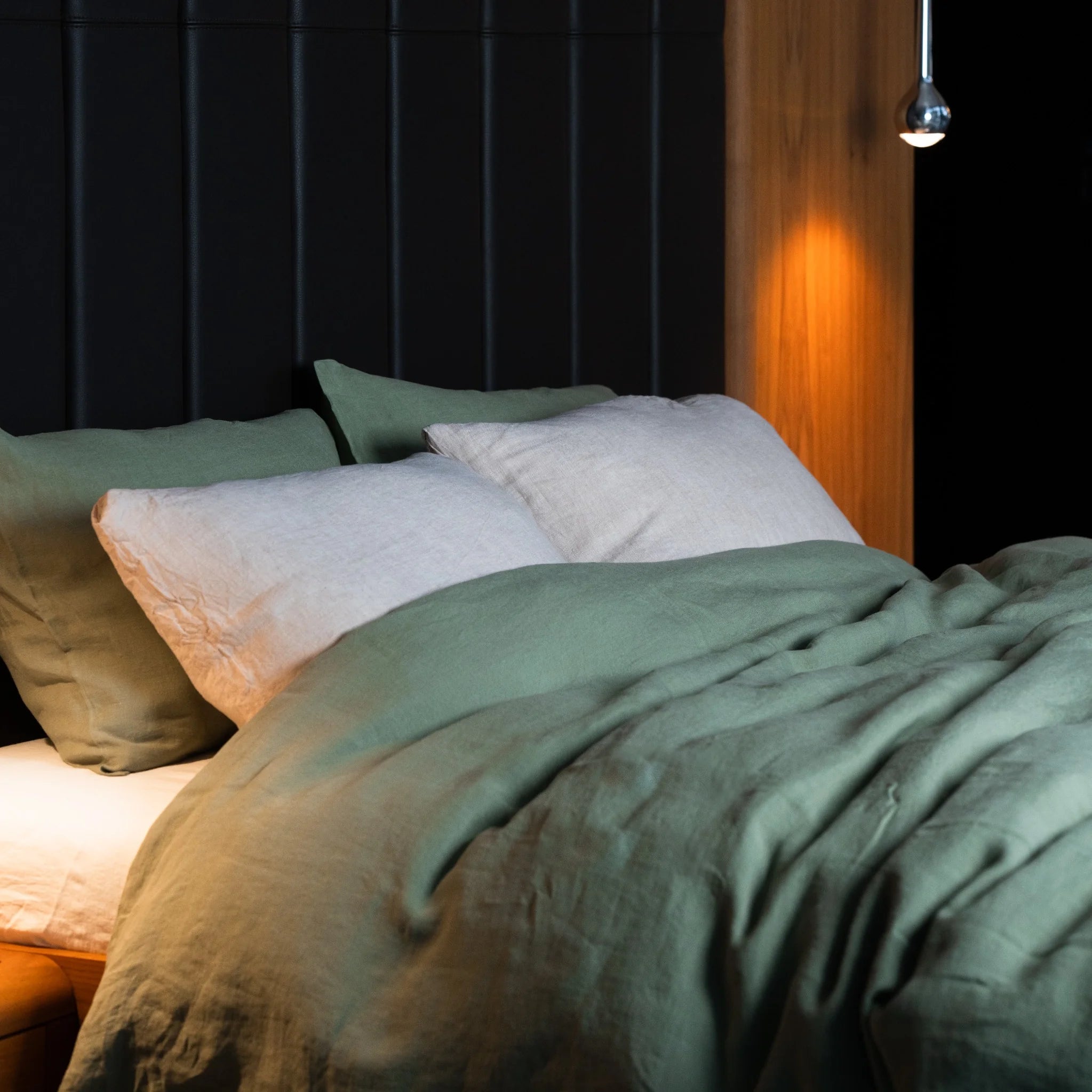 Stonewashed Linen Duvet Cover Set – Sage Green | 100% Natural