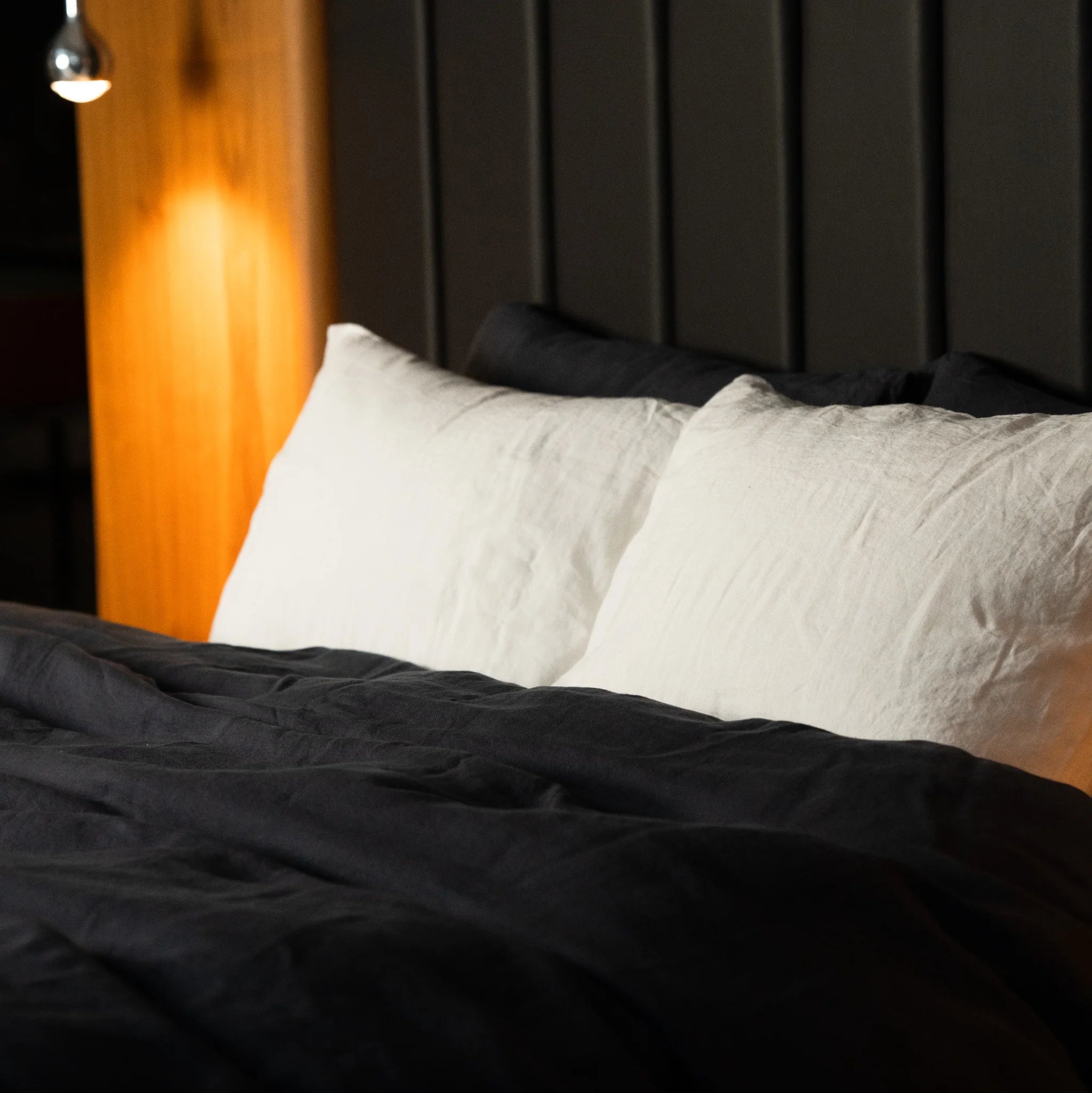 Stonewashed Linen Duvet Cover Set – Dark Grey | 100% Natural