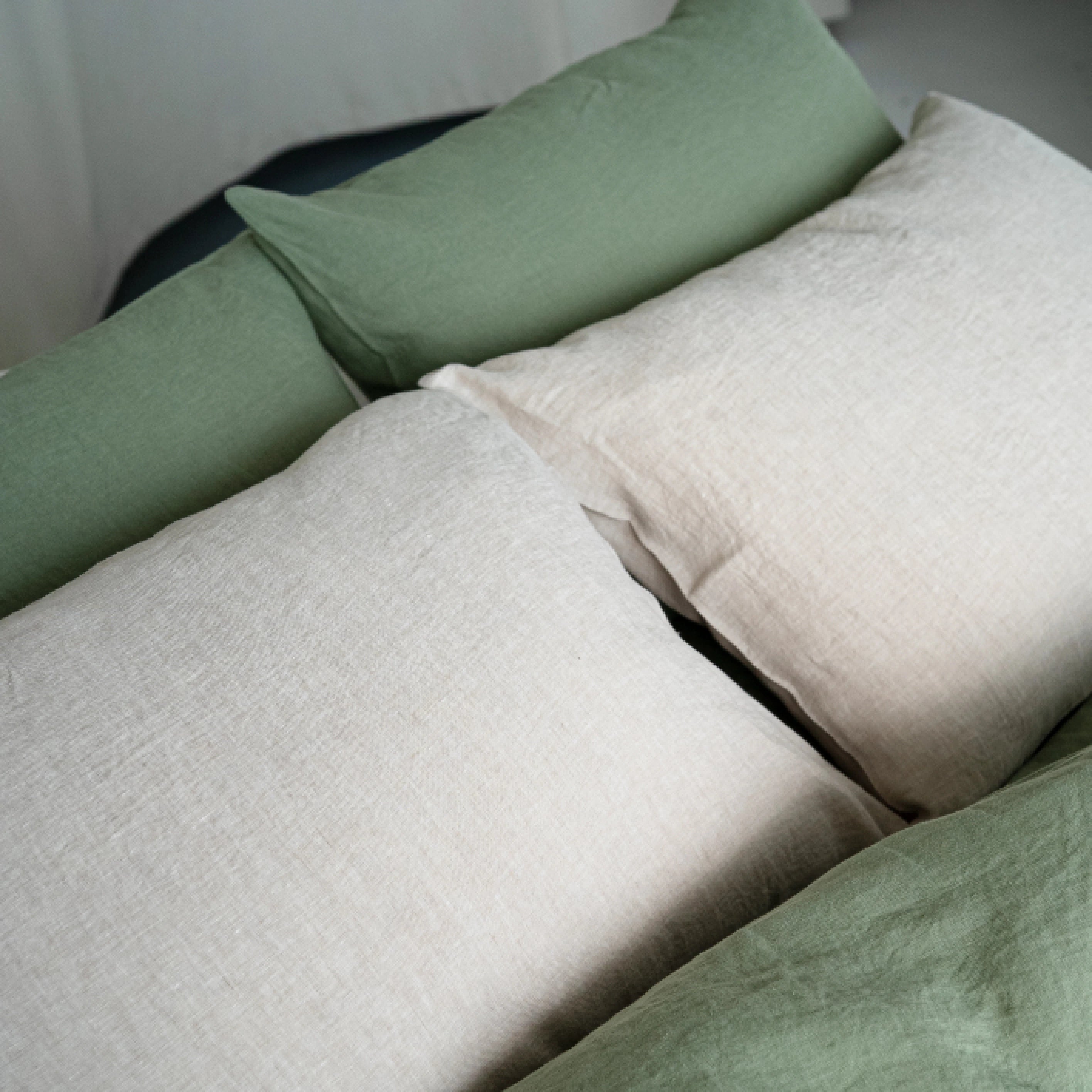 Stonewashed Linen Pillowcase Set – Beige | 100% Natural