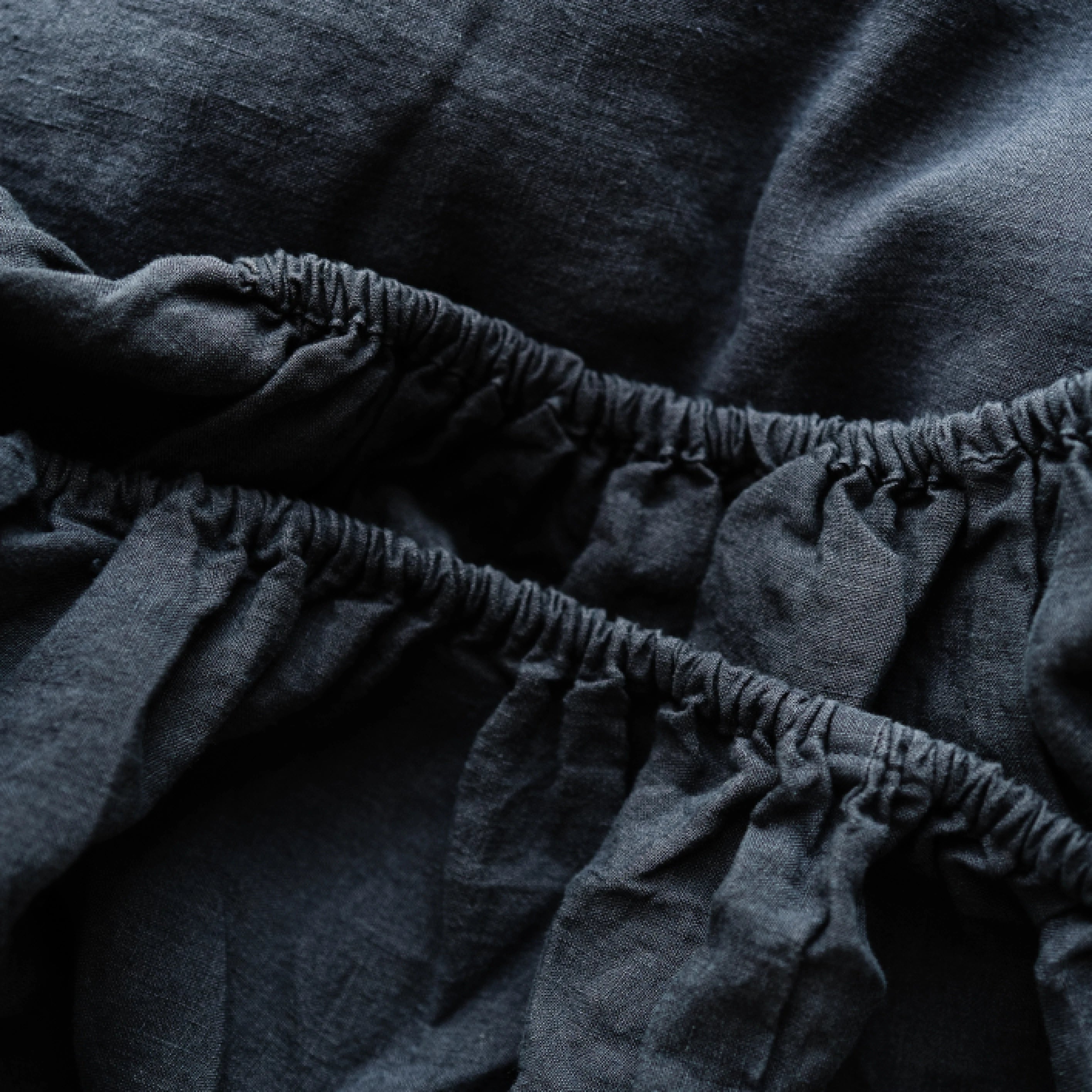 Stonewashed Linen Fitted Sheet – Dark Grey | 100% Natural
