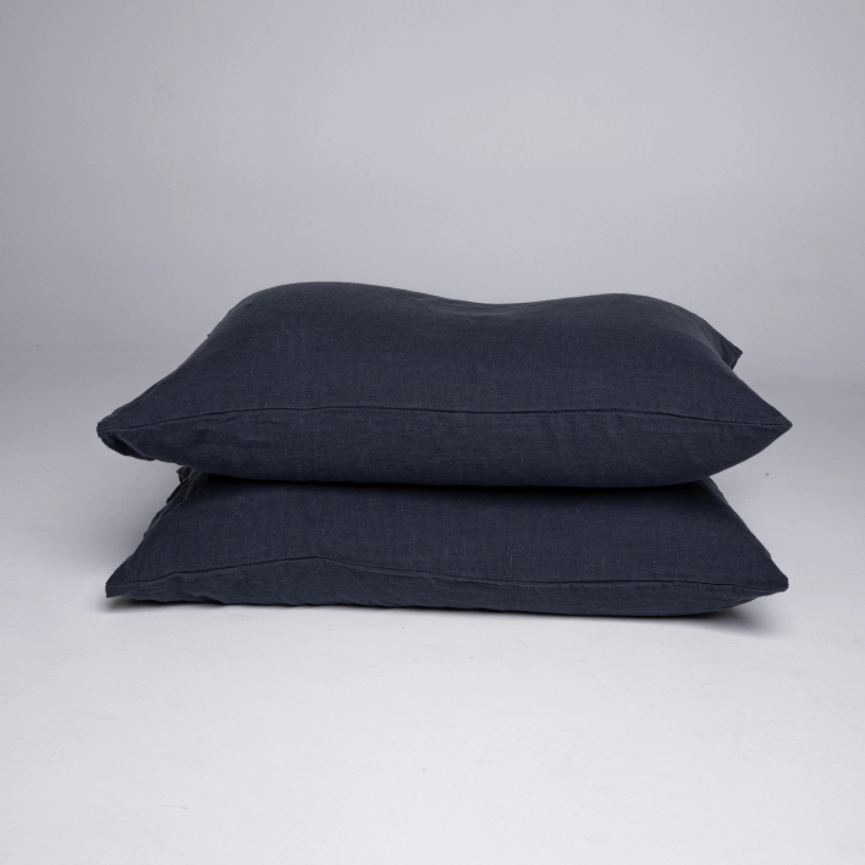 Stonewashed Linen Pillowcase Set – Dark Grey | 100% Natural