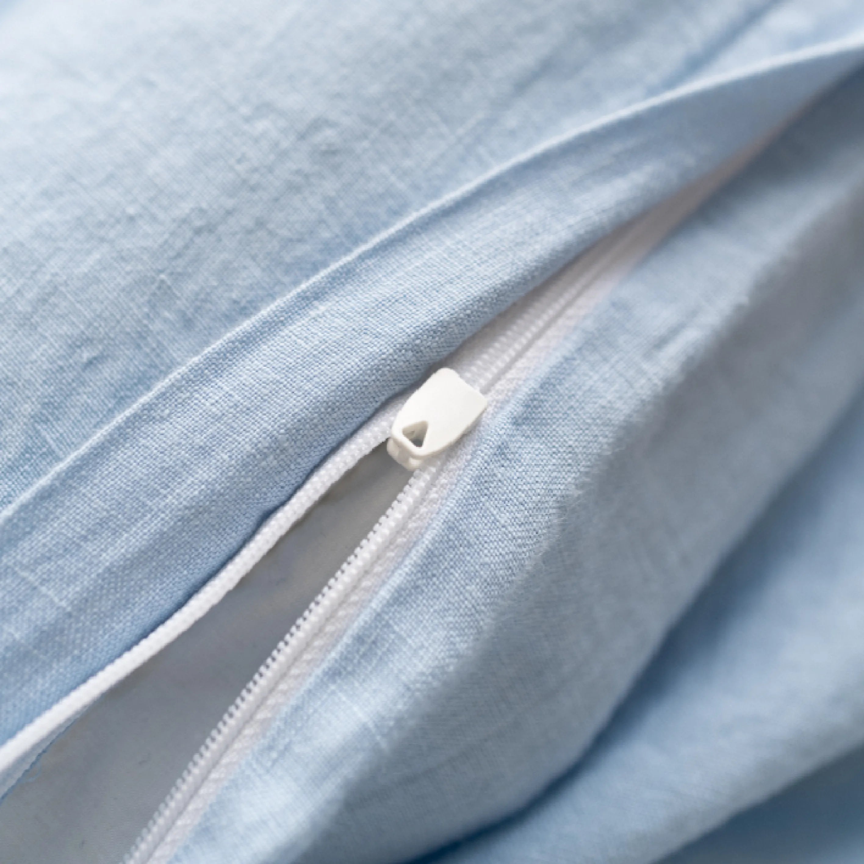 Stonewashed Linen Duvet Cover – Powder Blue | 100% Natural