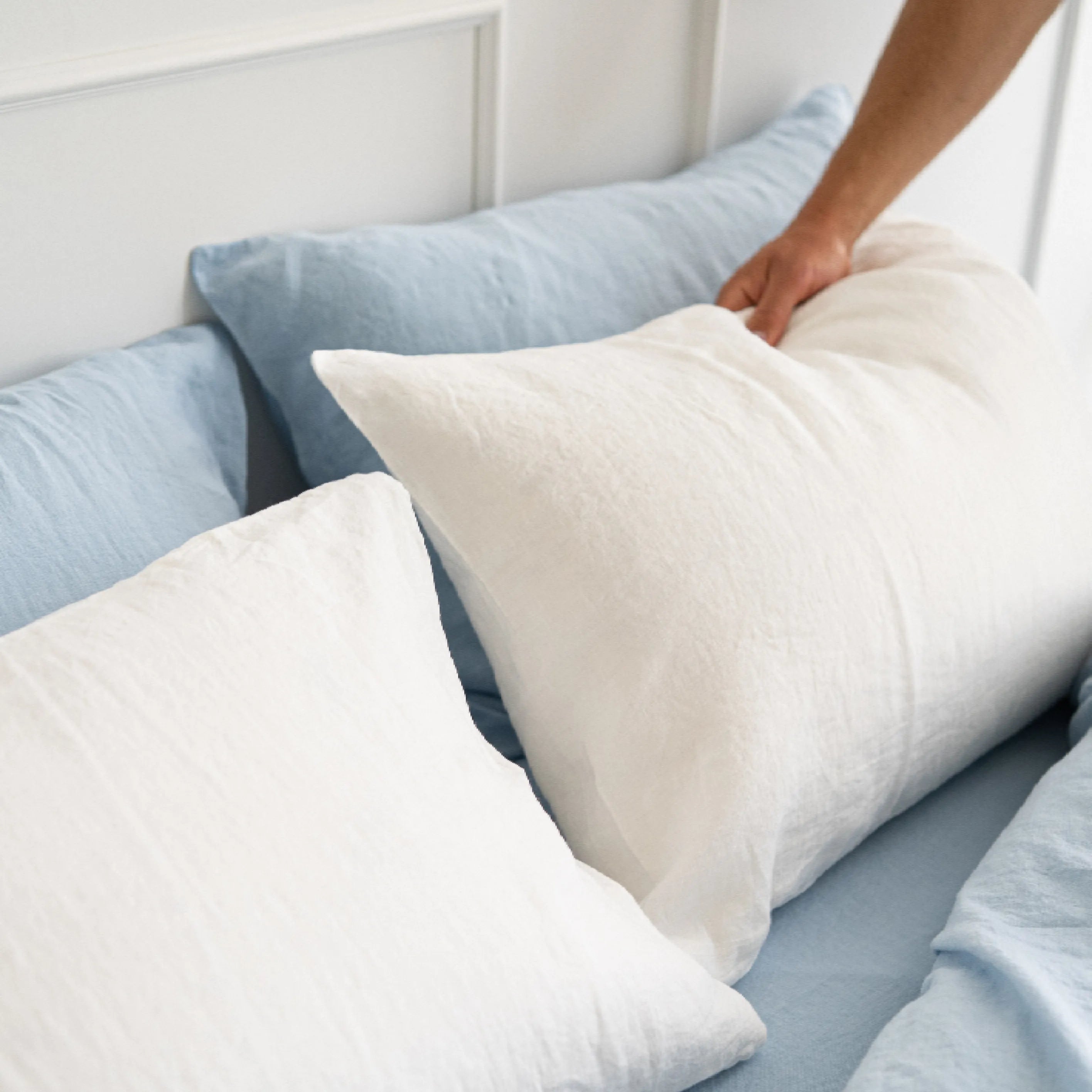 Stonewashed Linen Pillowcase Set – White | 100% Natural