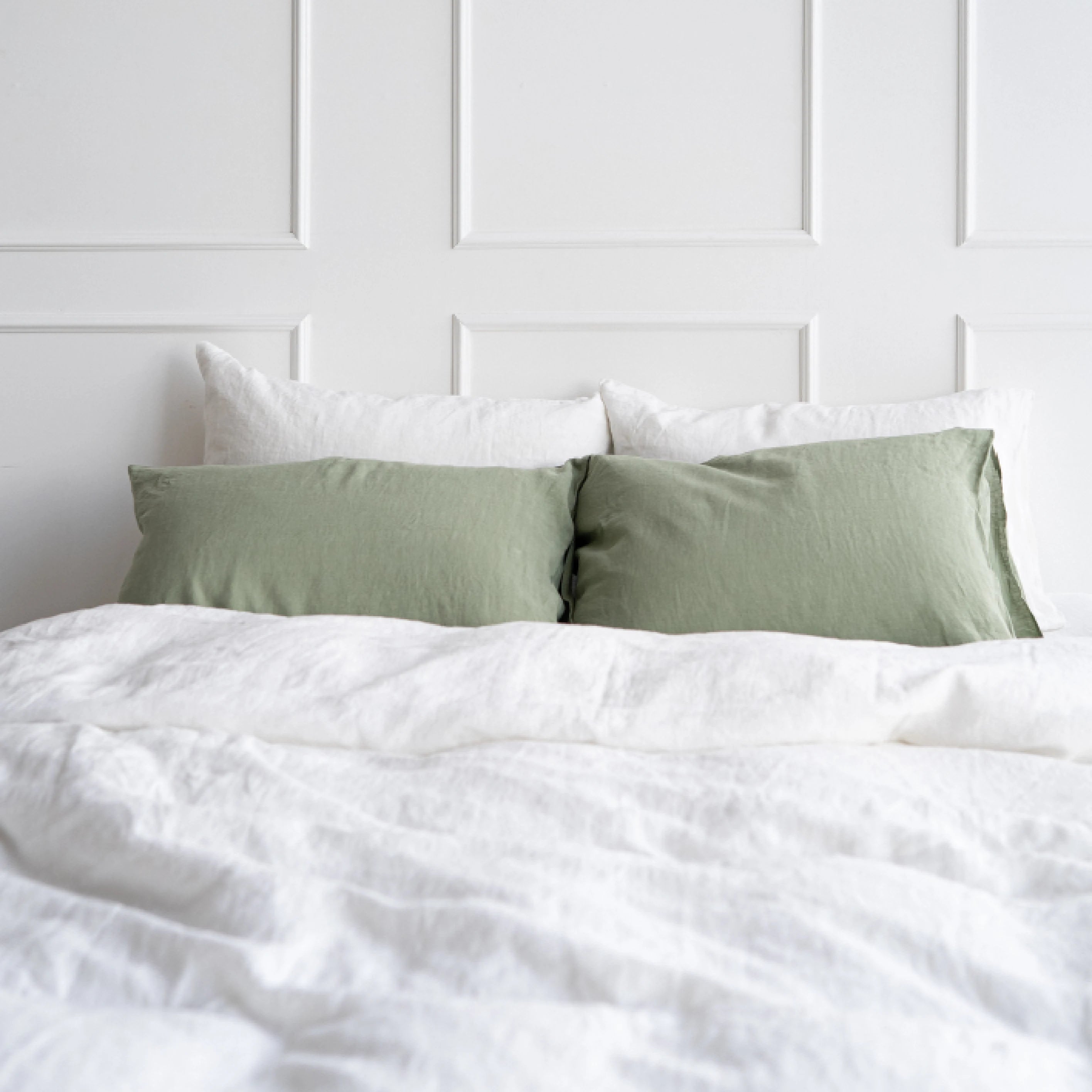 Stonewashed Linen Duvet Cover – White | 100% Natural