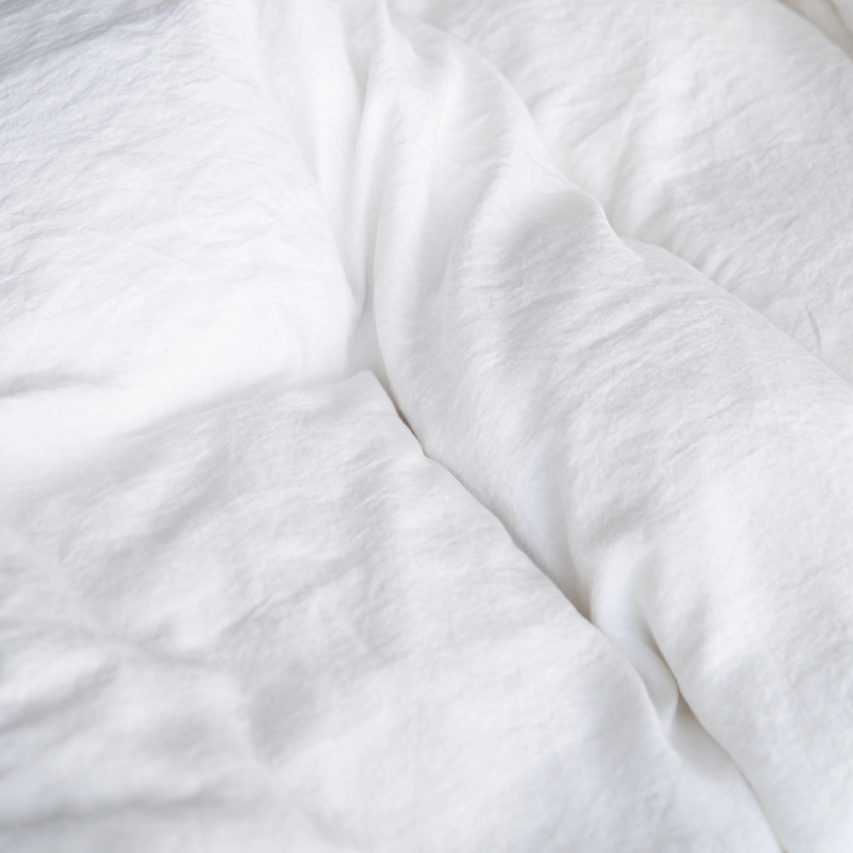 Stonewashed Linen Duvet Cover – White | 100% Natural